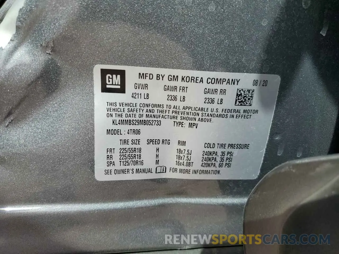 13 fotografías del automóvil dañado KL4MMBS29MB052733 BUICK ENCORE 2021