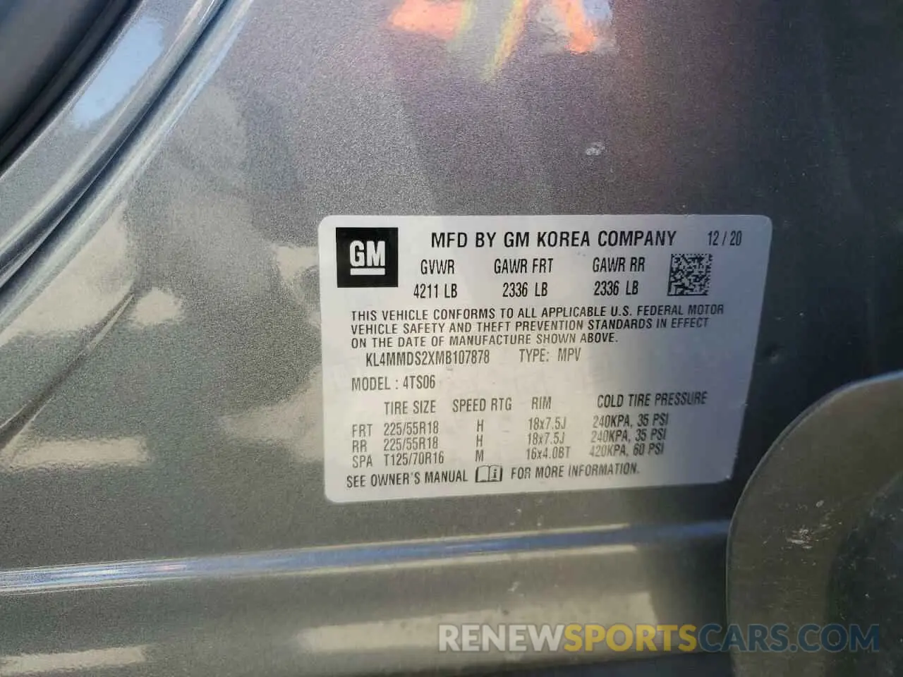 14 fotografías del automóvil dañado KL4MMDS2XMB107878 BUICK ENCORE 2021