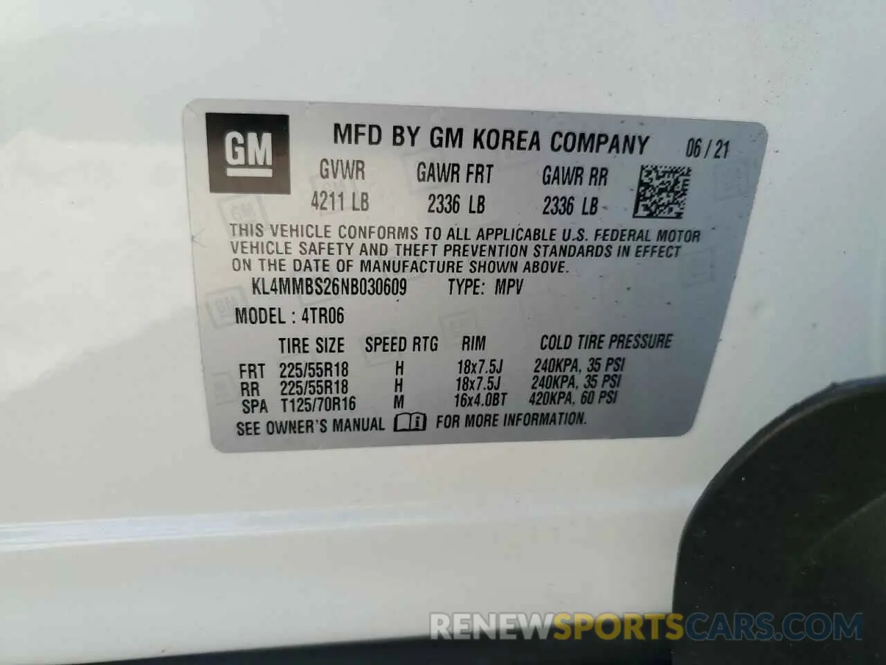 13 fotografías del automóvil dañado KL4MMBS26NB030609 BUICK ENCORE 2022