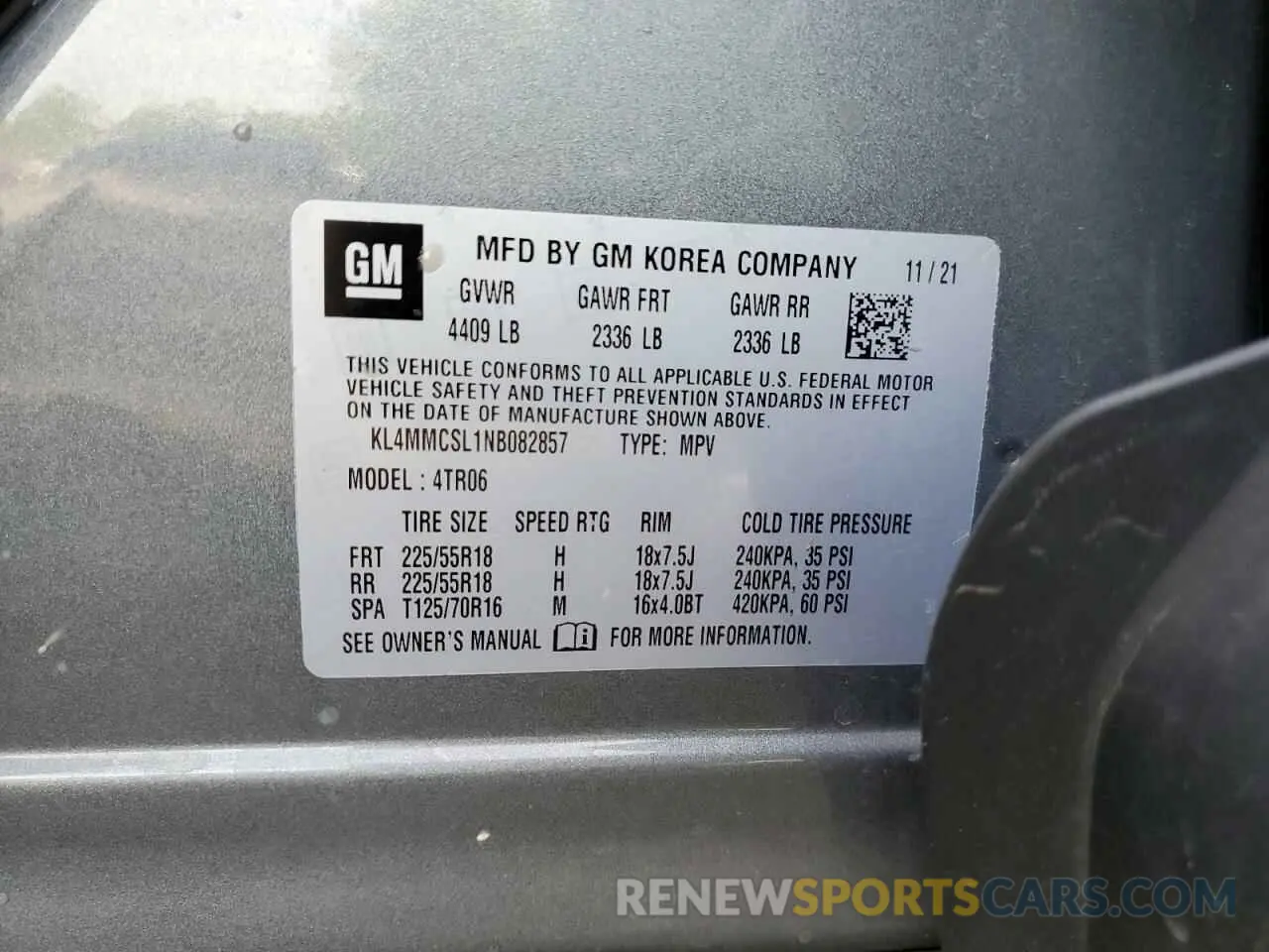 13 fotografías del automóvil dañado KL4MMCSL1NB082857 BUICK ENCORE 2022