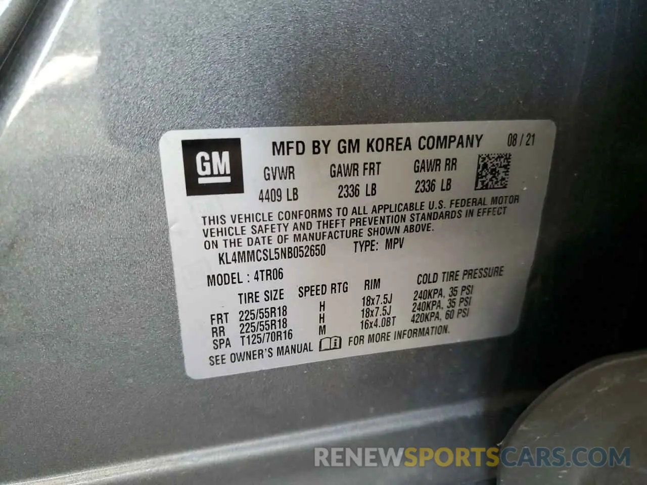 13 fotografías del automóvil dañado KL4MMCSL5NB052650 BUICK ENCORE 2022