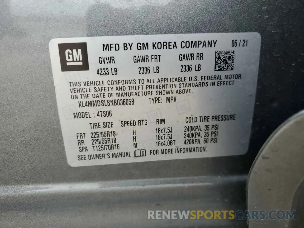 13 fotografías del automóvil dañado KL4MMDSL8NB036058 BUICK ENCORE 2022