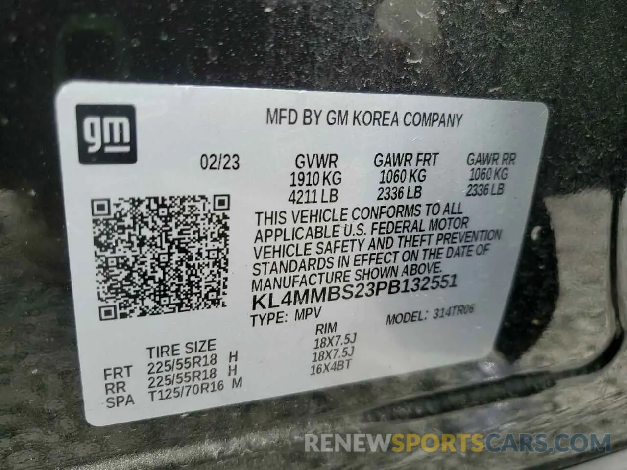 13 fotografías del automóvil dañado KL4MMBS23PB132551 BUICK ENCORE 2023