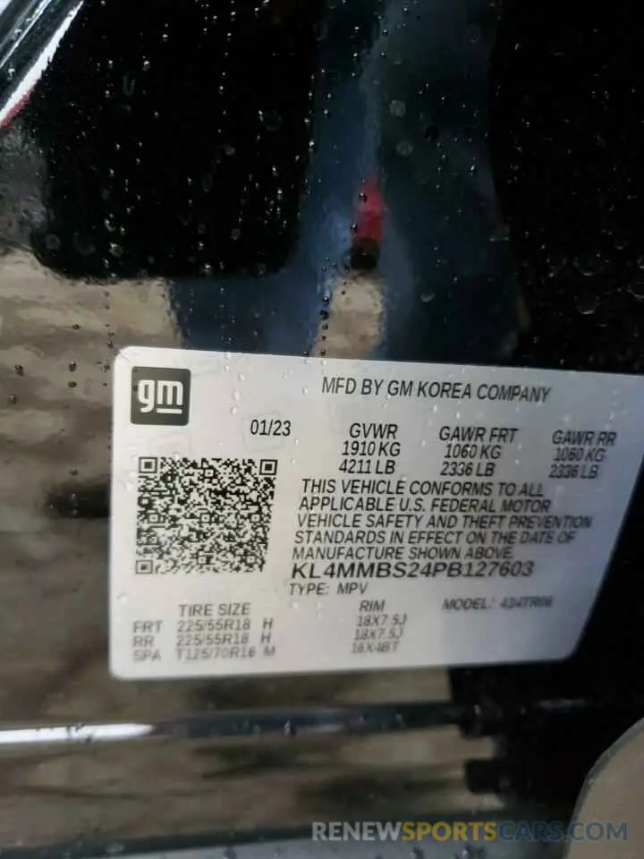 13 fotografías del automóvil dañado KL4MMBS24PB127603 BUICK ENCORE 2023