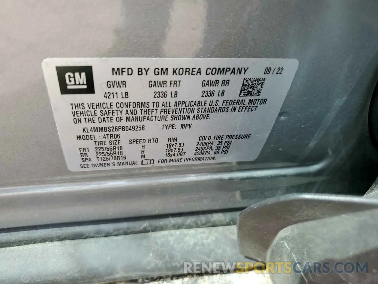 13 fotografías del automóvil dañado KL4MMBS26PB049258 BUICK ENCORE 2023
