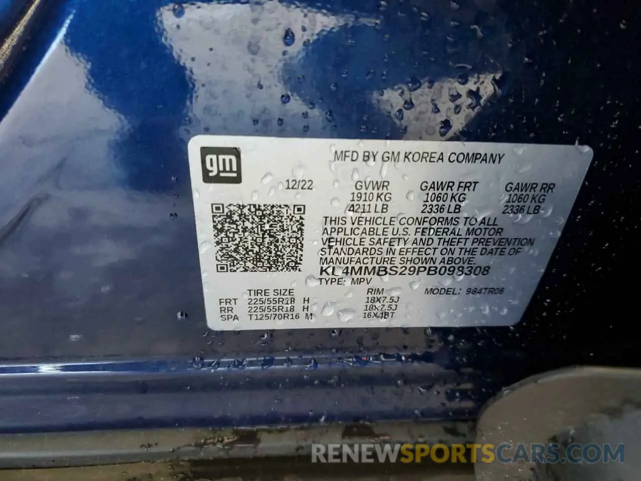 13 fotografías del automóvil dañado KL4MMBS29PB098308 BUICK ENCORE 2023