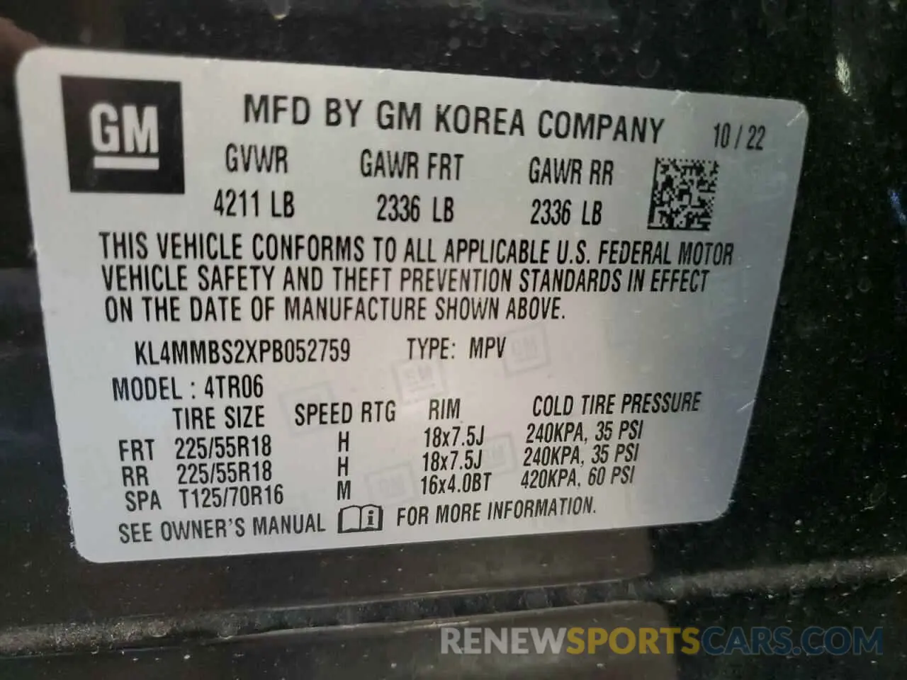 14 fotografías del automóvil dañado KL4MMBS2XPB052759 BUICK ENCORE 2023