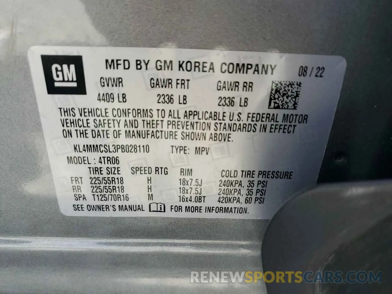 13 fotografías del automóvil dañado KL4MMCSL3PB028110 BUICK ENCORE 2023