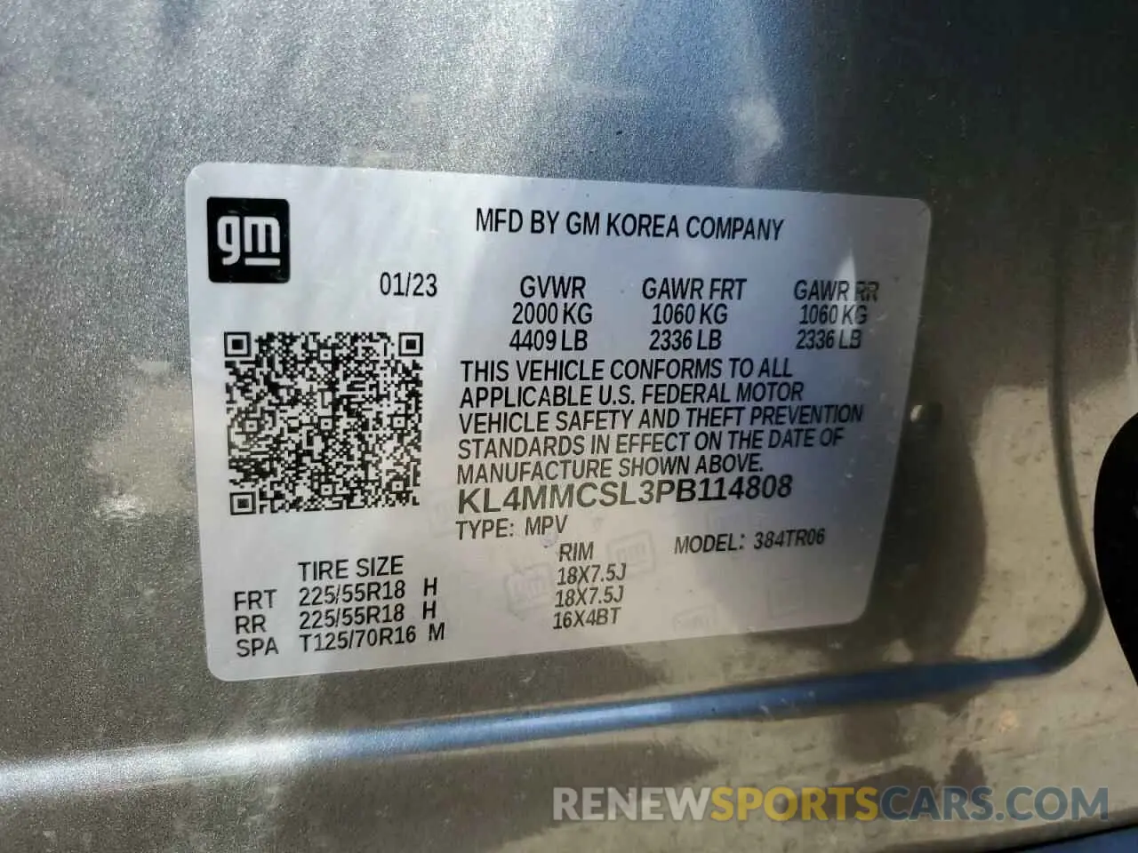 13 fotografías del automóvil dañado KL4MMCSL3PB114808 BUICK ENCORE 2023