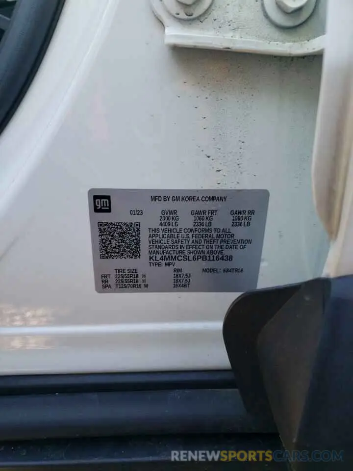 13 fotografías del automóvil dañado KL4MMCSL6PB116438 BUICK ENCORE 2023