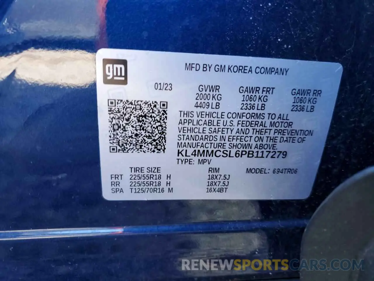 13 fotografías del automóvil dañado KL4MMCSL6PB117279 BUICK ENCORE 2023