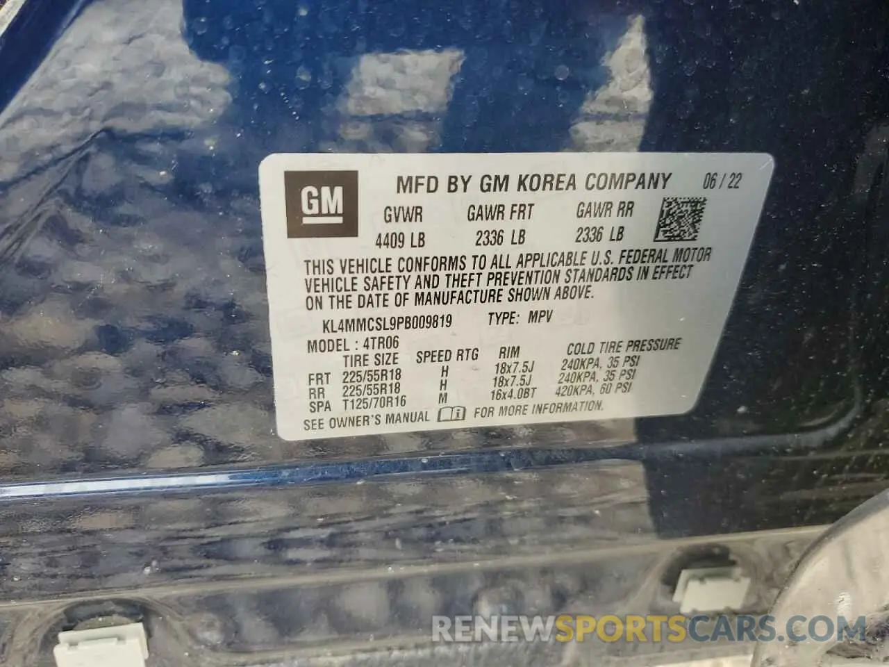 13 fotografías del automóvil dañado KL4MMCSL9PB009819 BUICK ENCORE 2023