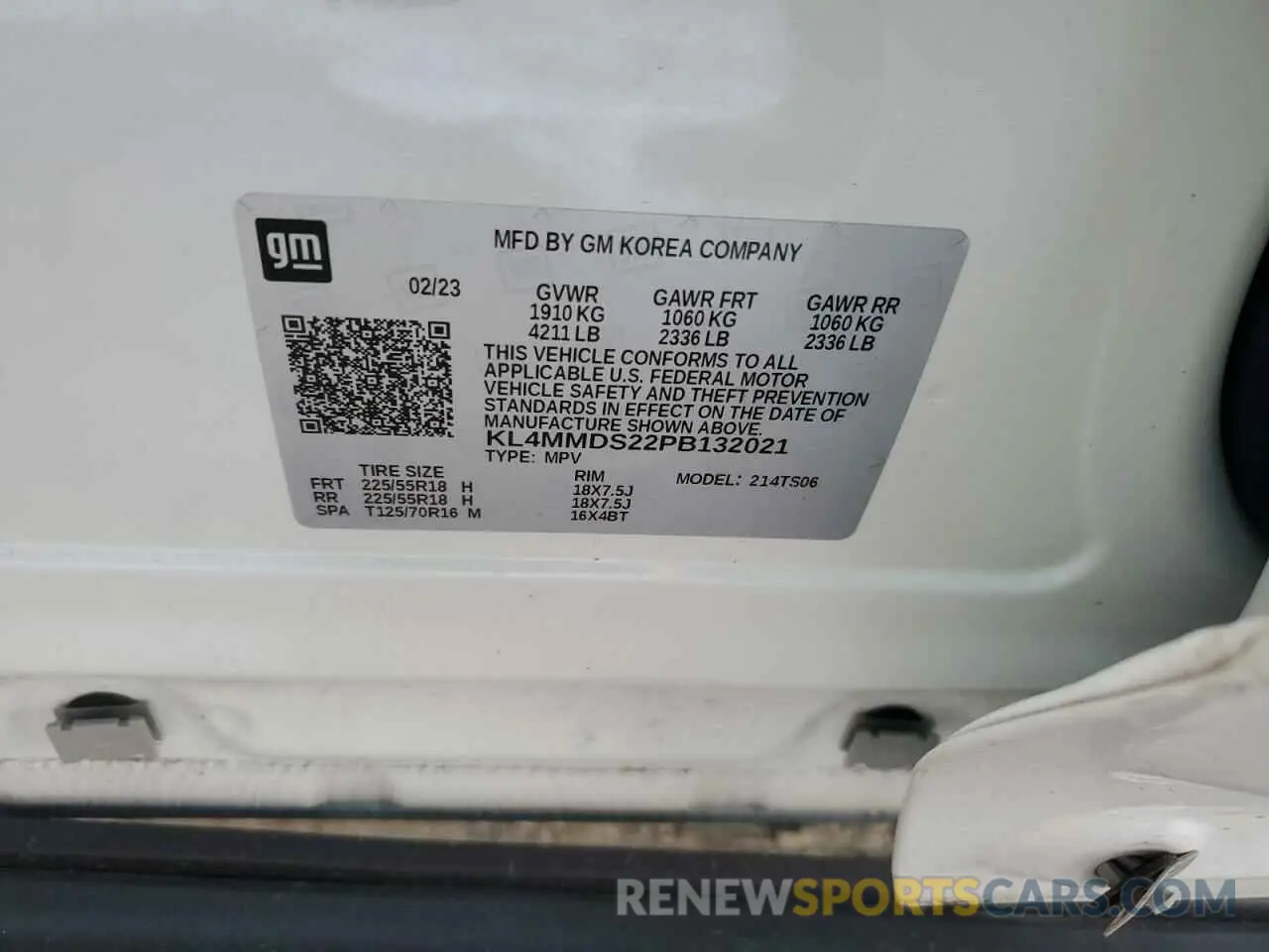 12 fotografías del automóvil dañado KL4MMDS22PB132021 BUICK ENCORE 2023