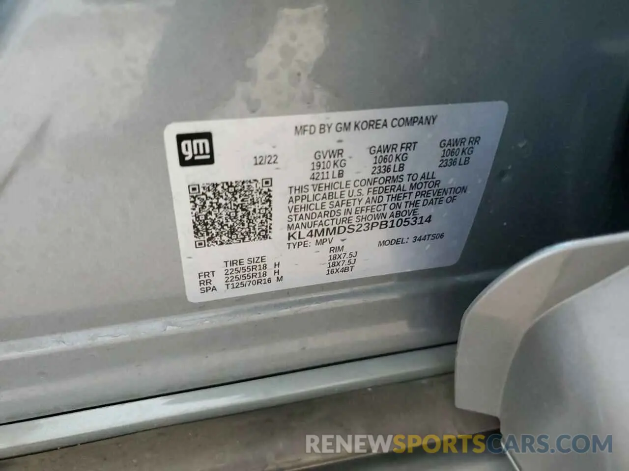 13 fotografías del automóvil dañado KL4MMDS23PB105314 BUICK ENCORE 2023
