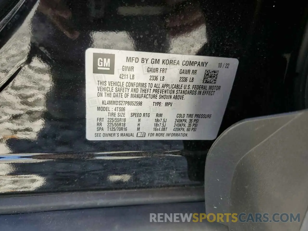 13 fotografías del automóvil dañado KL4MMDS27PB052598 BUICK ENCORE 2023