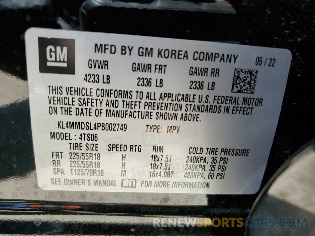13 fotografías del automóvil dañado KL4MMDSL4PB002749 BUICK ENCORE 2023