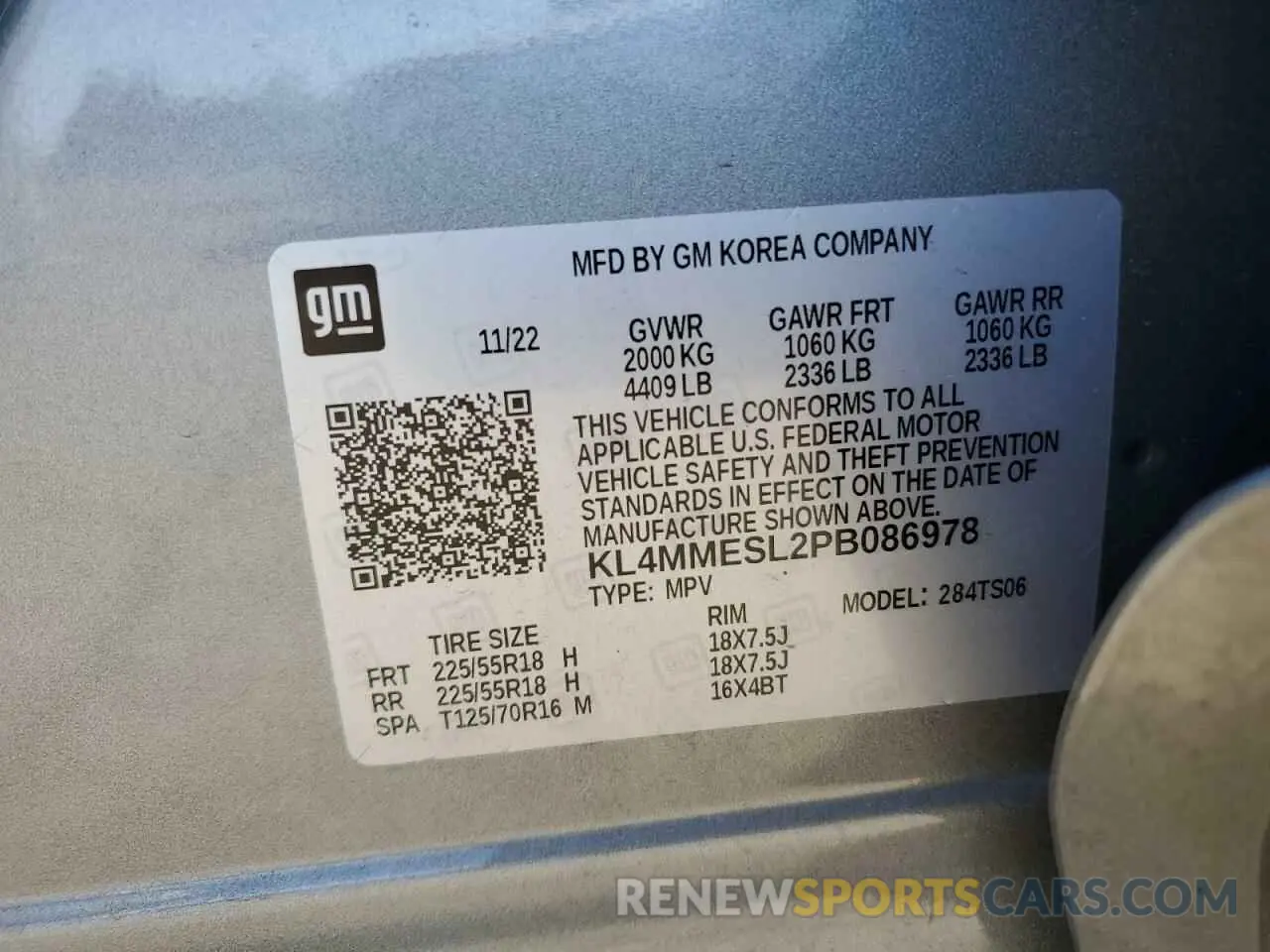 15 fotografías del automóvil dañado KL4MMESL2PB086978 BUICK ENCORE 2023