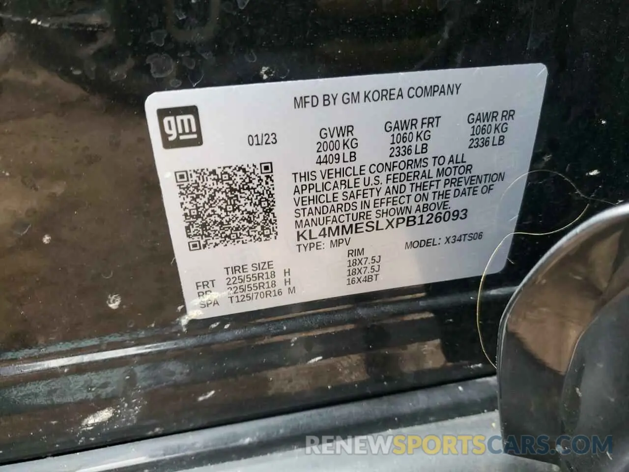 13 fotografías del automóvil dañado KL4MMESLXPB126093 BUICK ENCORE 2023