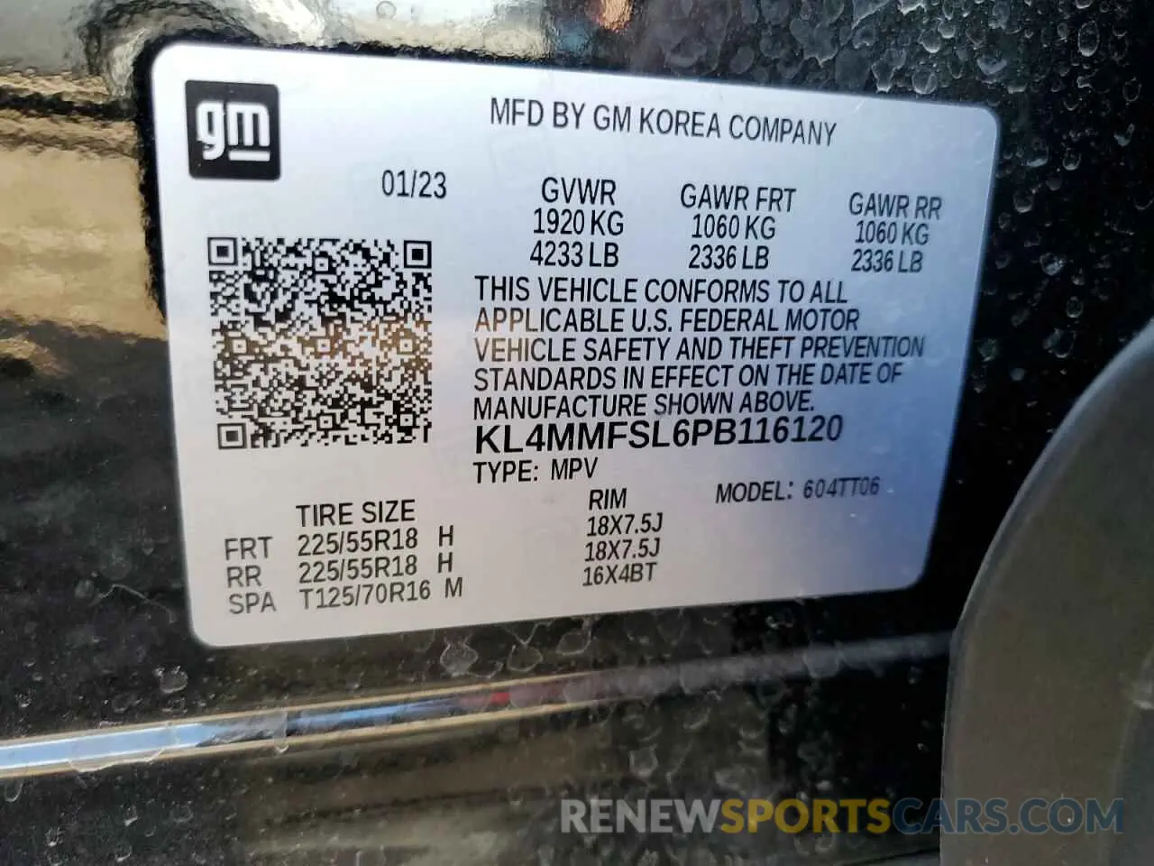 13 fotografías del automóvil dañado KL4MMFSL6PB116120 BUICK ENCORE 2023