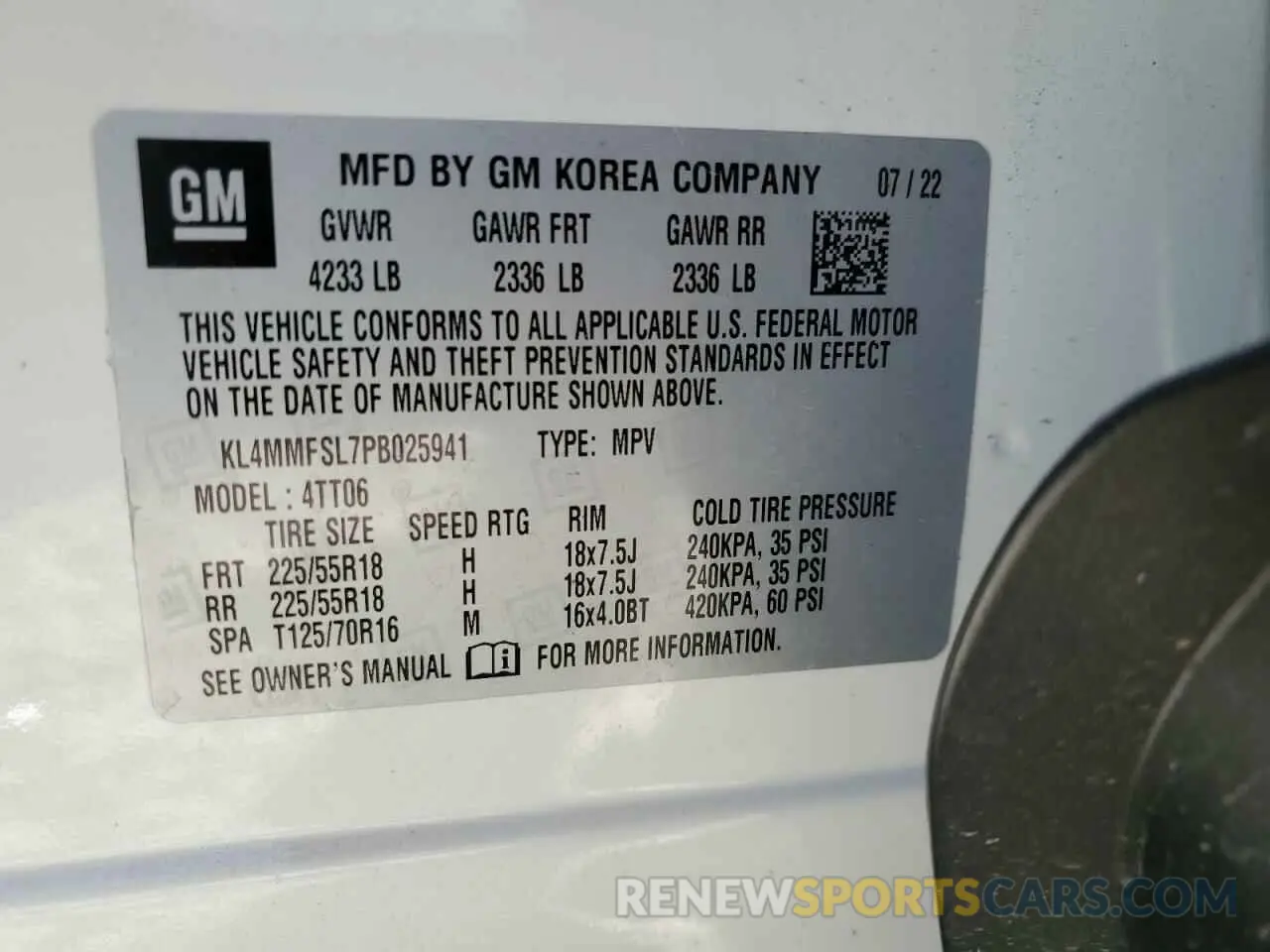 13 fotografías del automóvil dañado KL4MMFSL7PB025941 BUICK ENCORE 2023