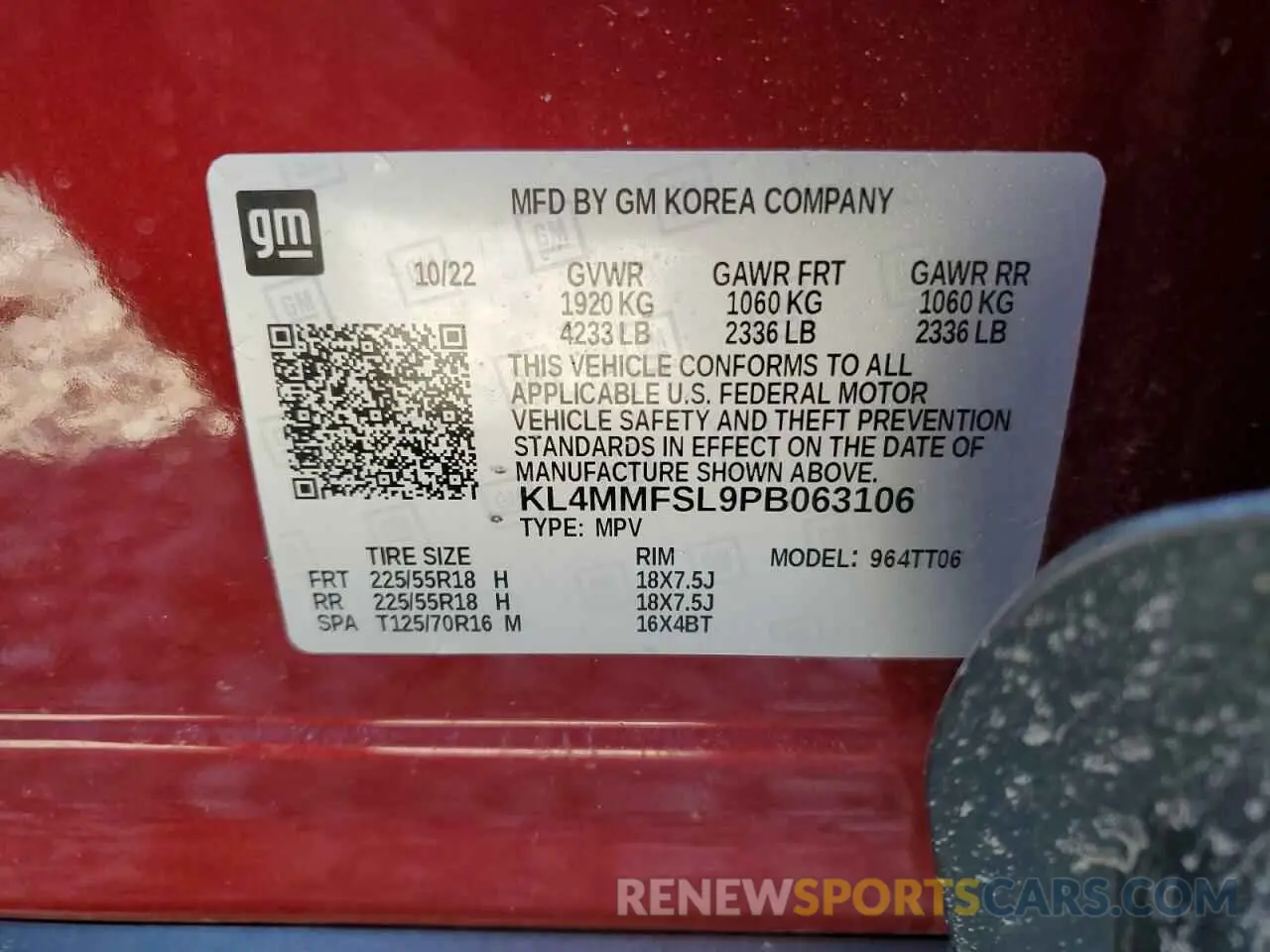13 fotografías del automóvil dañado KL4MMFSL9PB063106 BUICK ENCORE 2023