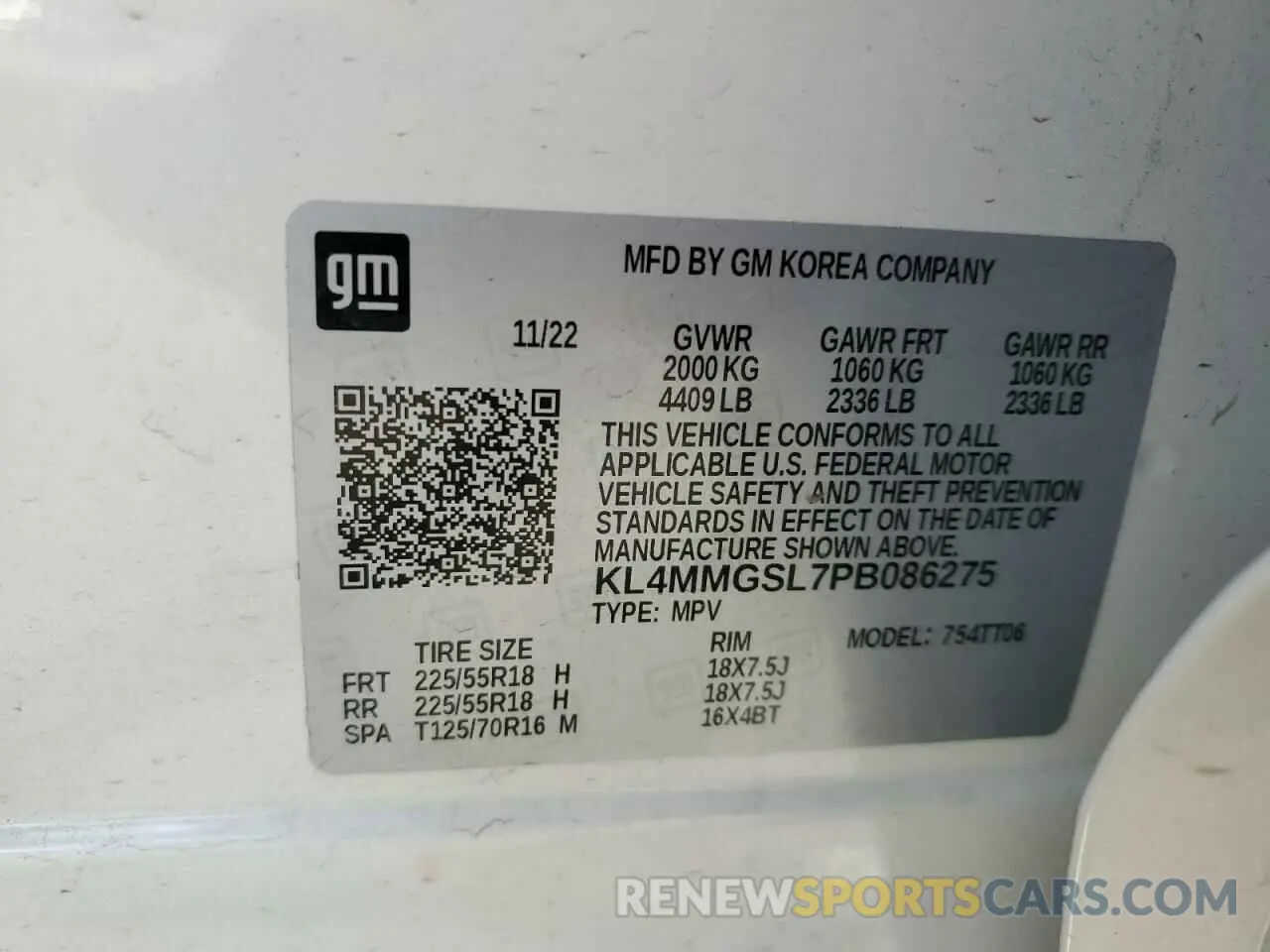 14 fotografías del automóvil dañado KL4MMGSL7PB086275 BUICK ENCORE 2023