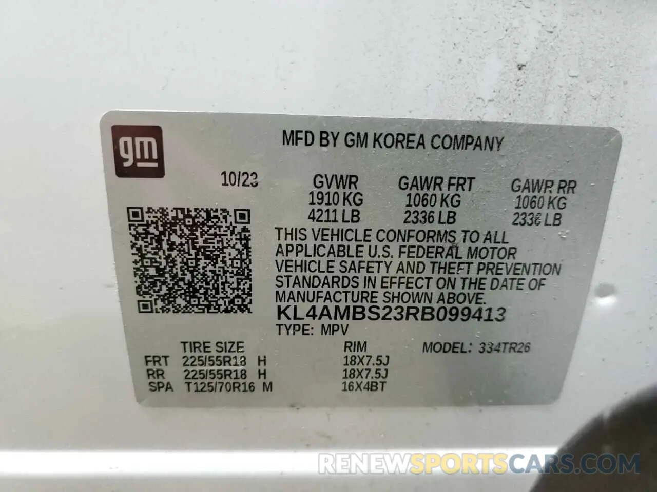 13 fotografías del automóvil dañado KL4AMBS23RB099413 BUICK ENCORE 2024