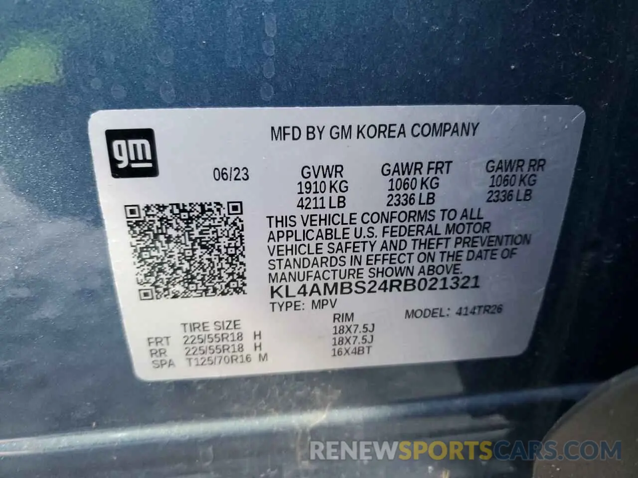 13 fotografías del automóvil dañado KL4AMBS24RB021321 BUICK ENCORE 2024
