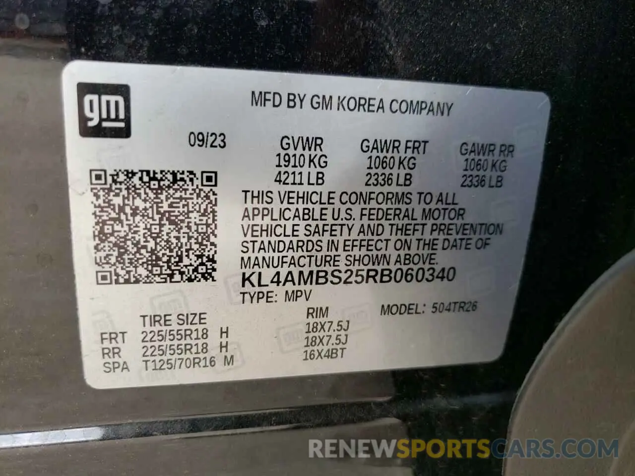 13 fotografías del automóvil dañado KL4AMBS25RB060340 BUICK ENCORE 2024