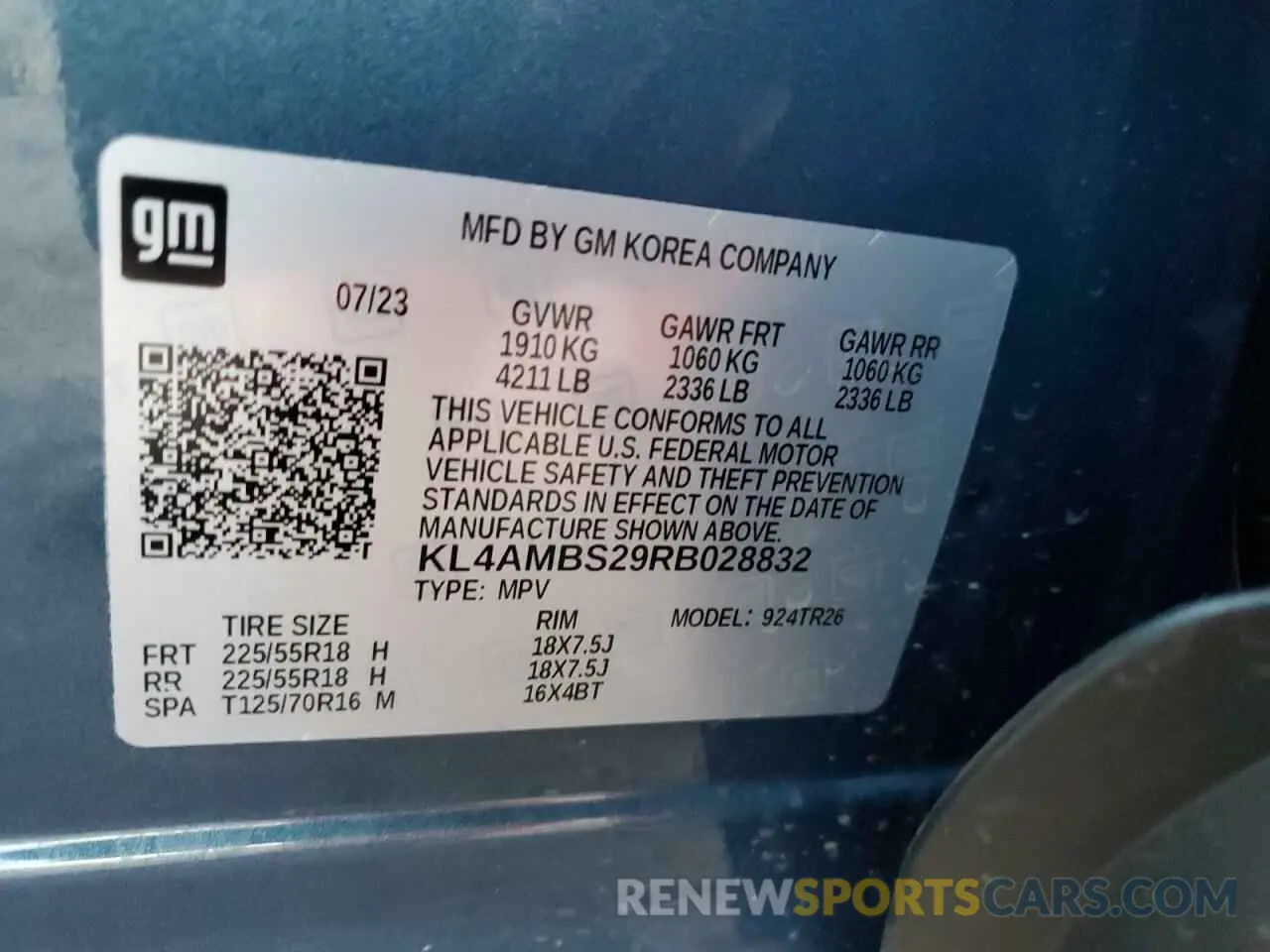 13 fotografías del automóvil dañado KL4AMBS29RB028832 BUICK ENCORE 2024