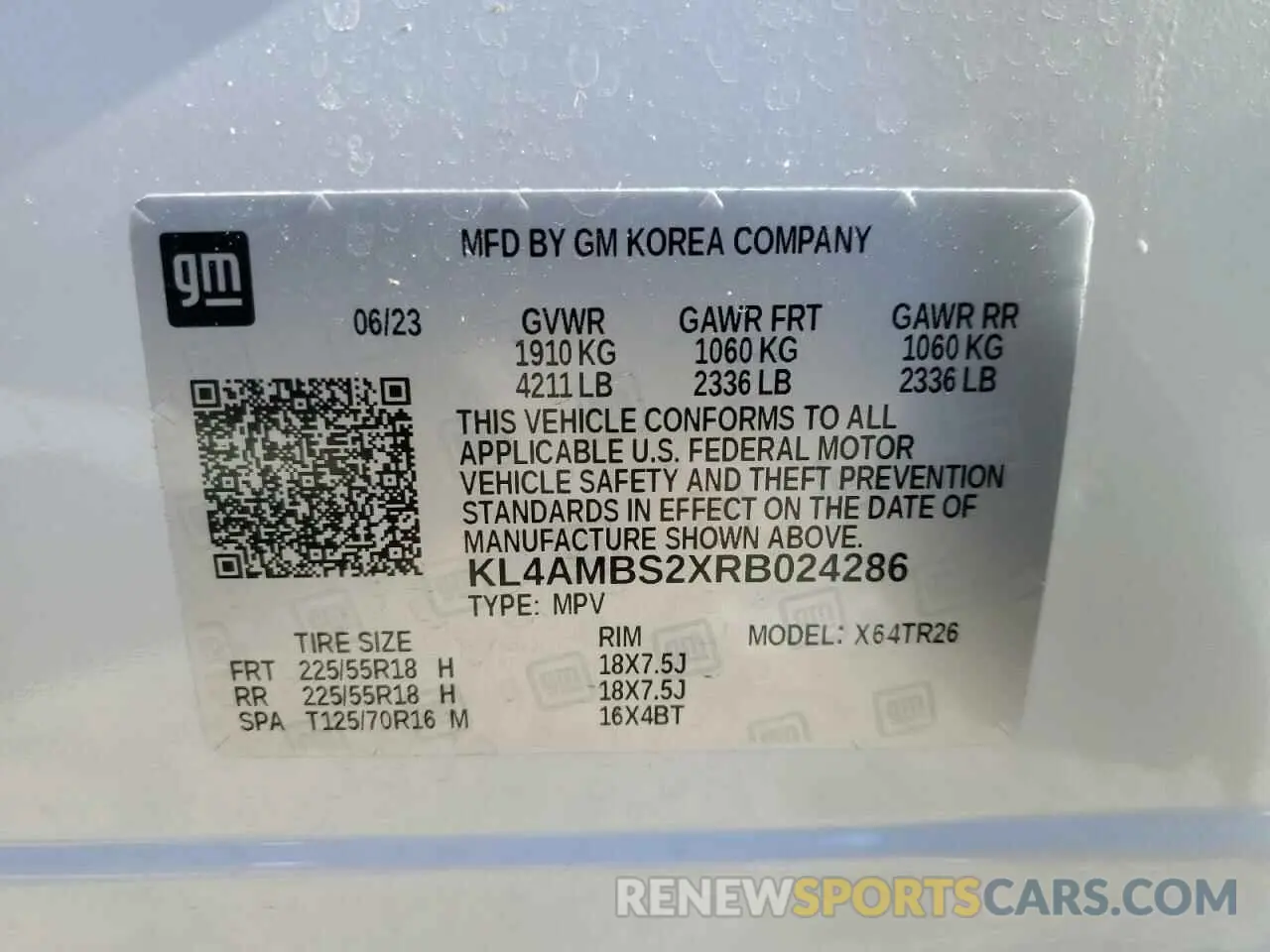 13 fotografías del automóvil dañado KL4AMBS2XRB024286 BUICK ENCORE 2024