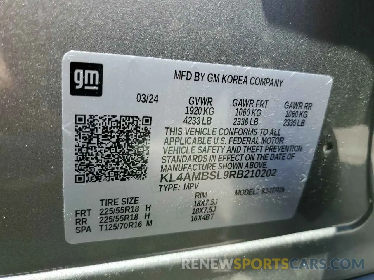 13 fotografías del automóvil dañado KL4AMBSL9RB210202 BUICK ENCORE 2024