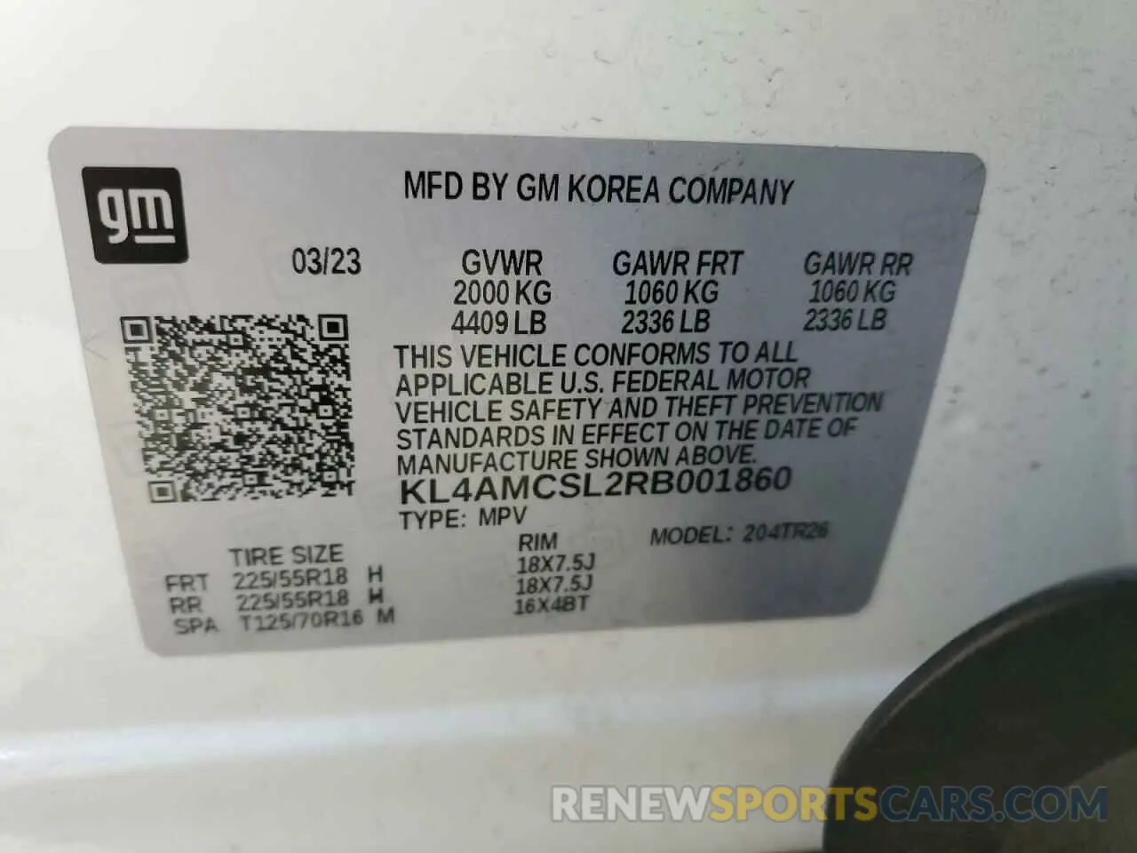 12 fotografías del automóvil dañado KL4AMCSL2RB001860 BUICK ENCORE 2024