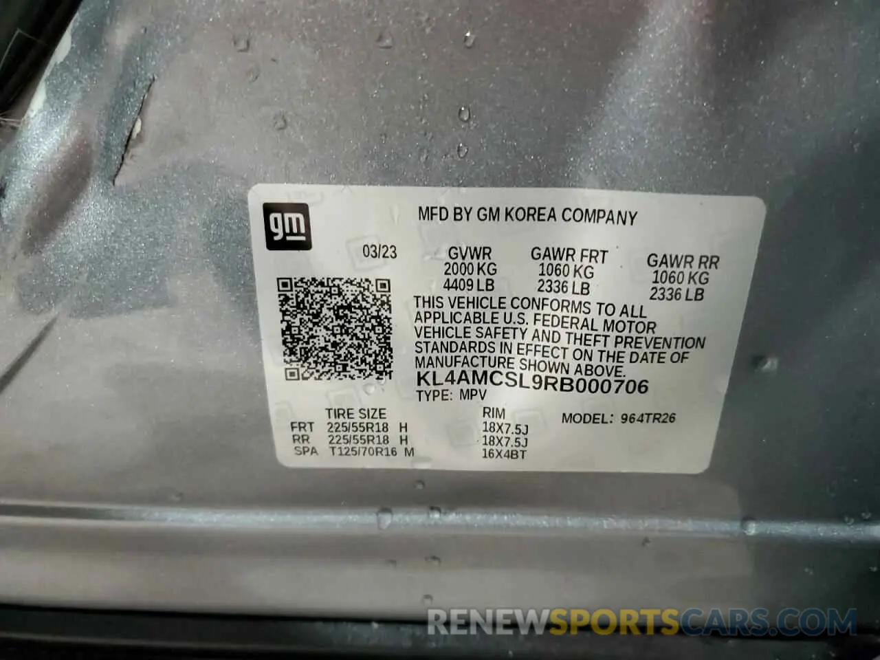 13 fotografías del automóvil dañado KL4AMCSL9RB000706 BUICK ENCORE 2024