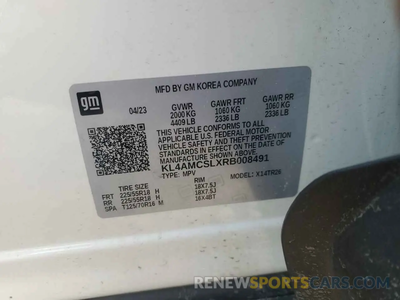 14 fotografías del automóvil dañado KL4AMCSLXRB008491 BUICK ENCORE 2024