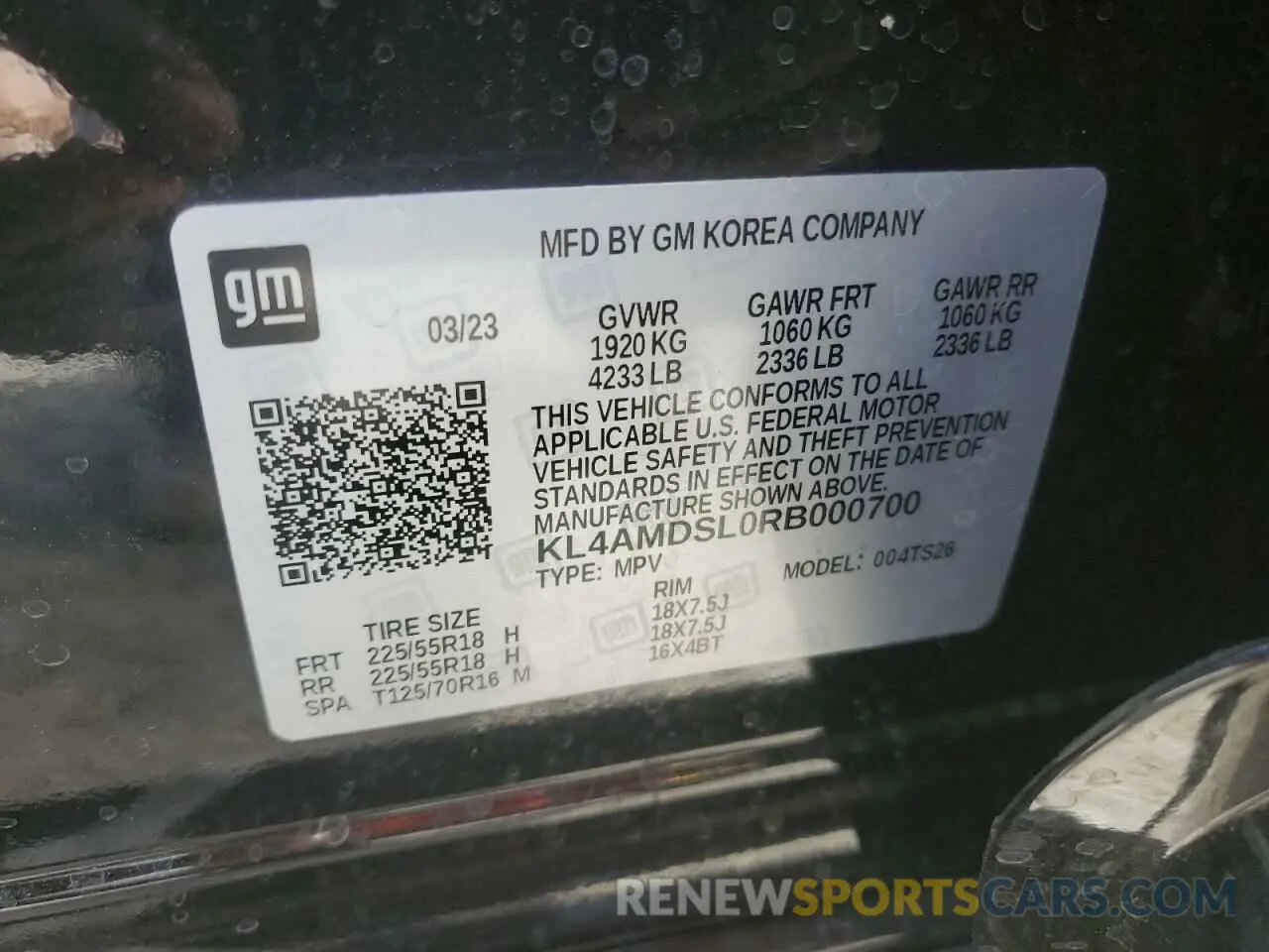 13 fotografías del automóvil dañado KL4AMDSL0RB000700 BUICK ENCORE 2024