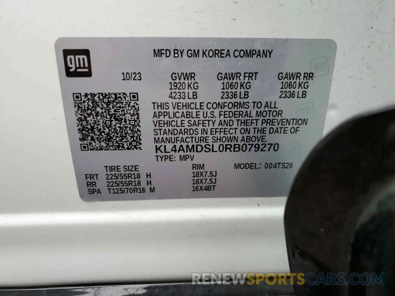 13 fotografías del automóvil dañado KL4AMDSL0RB079270 BUICK ENCORE 2024