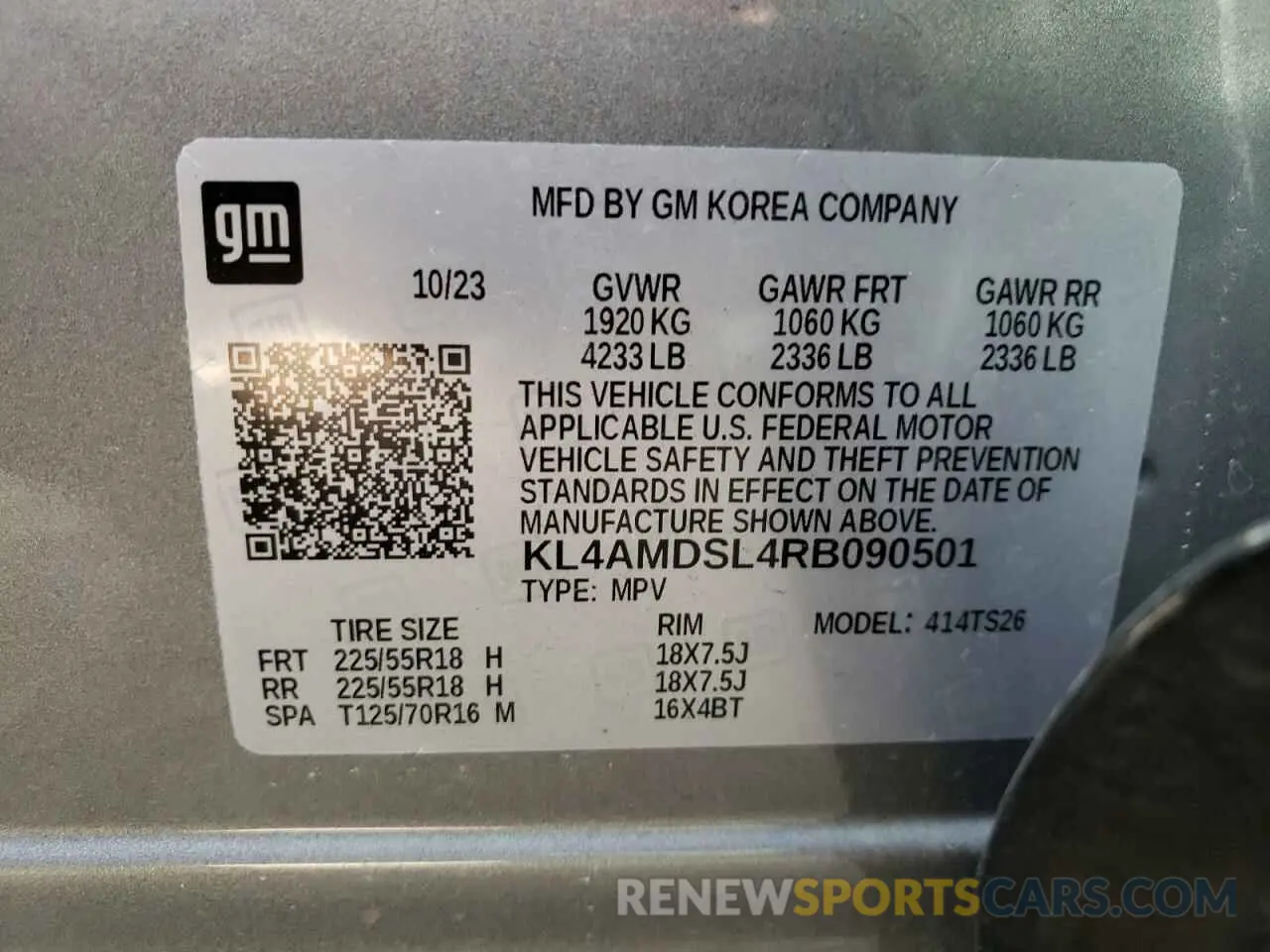 13 fotografías del automóvil dañado KL4AMDSL4RB090501 BUICK ENCORE 2024