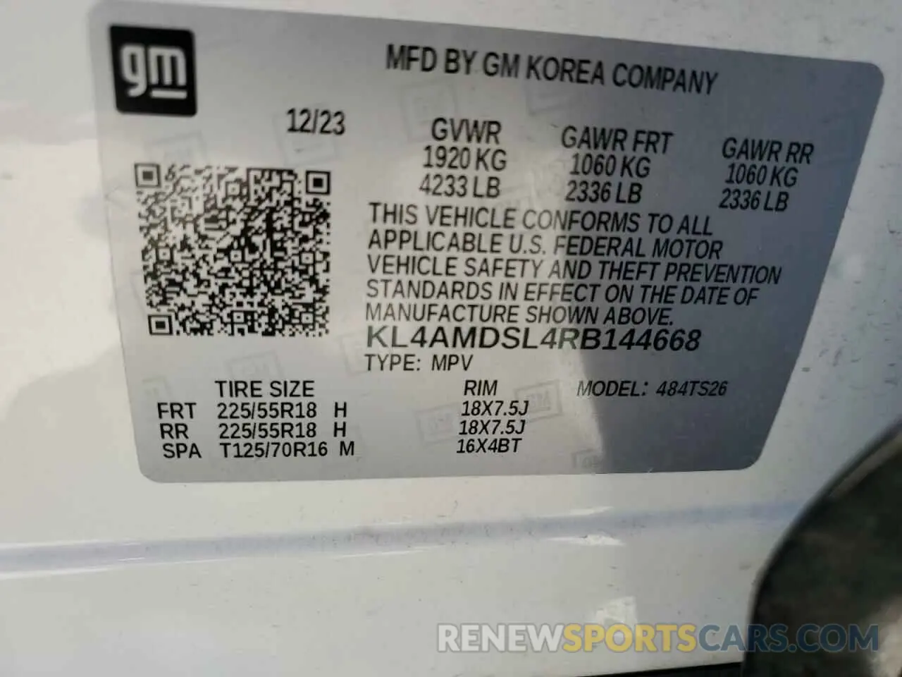 12 fotografías del automóvil dañado KL4AMDSL4RB144668 BUICK ENCORE 2024