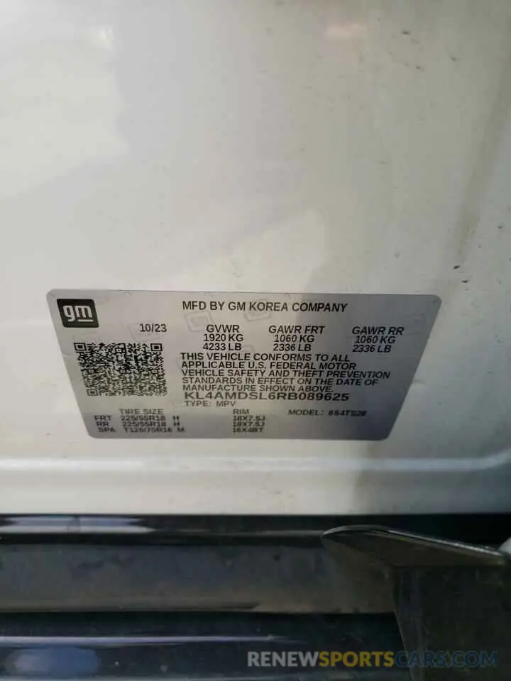 13 fotografías del automóvil dañado KL4AMDSL6RB089625 BUICK ENCORE 2024