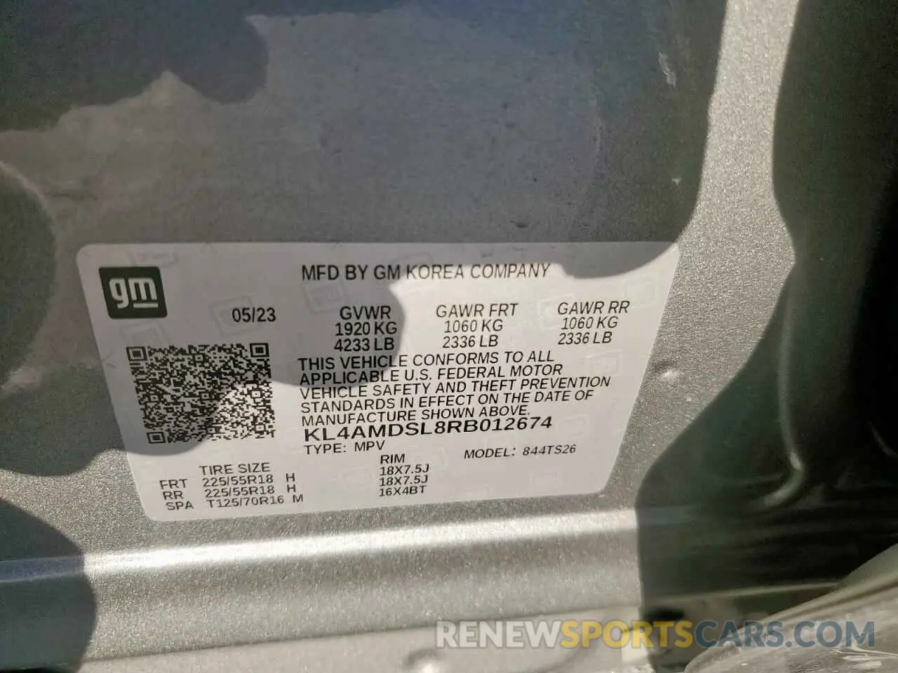 12 fotografías del automóvil dañado KL4AMDSL8RB012674 BUICK ENCORE 2024
