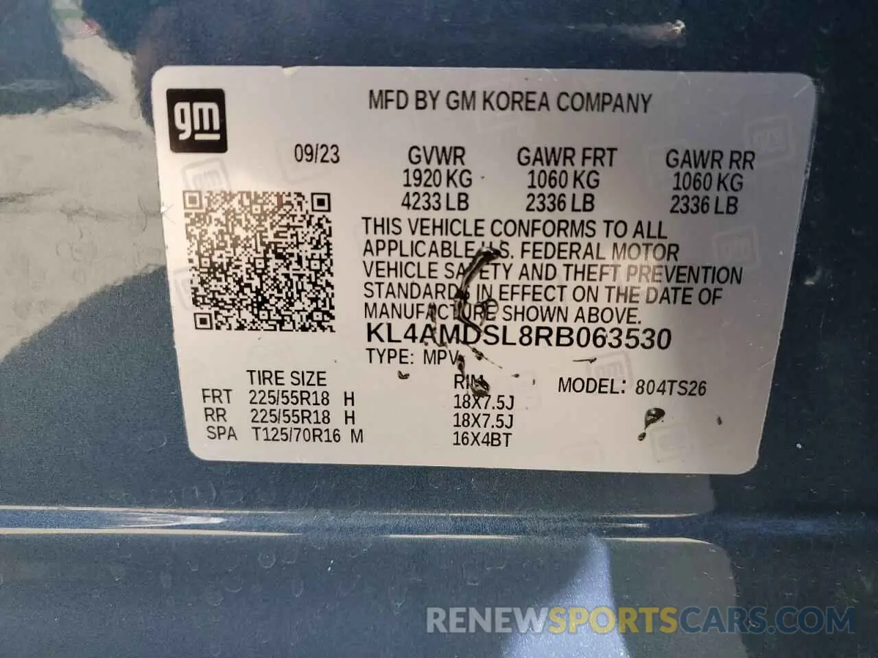 14 fotografías del automóvil dañado KL4AMDSL8RB063530 BUICK ENCORE 2024