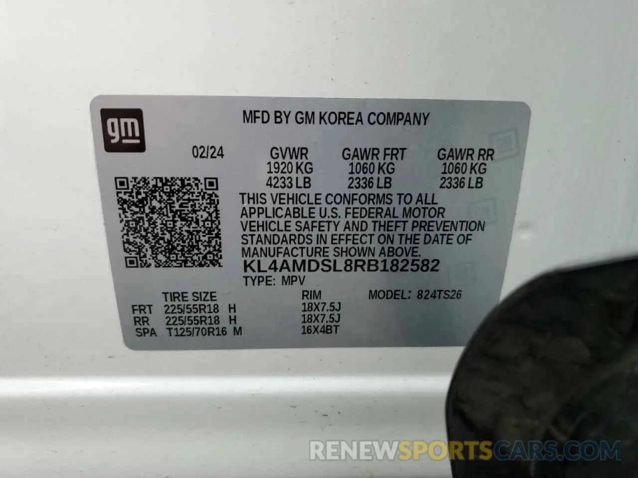 14 fotografías del automóvil dañado KL4AMDSL8RB182582 BUICK ENCORE 2024