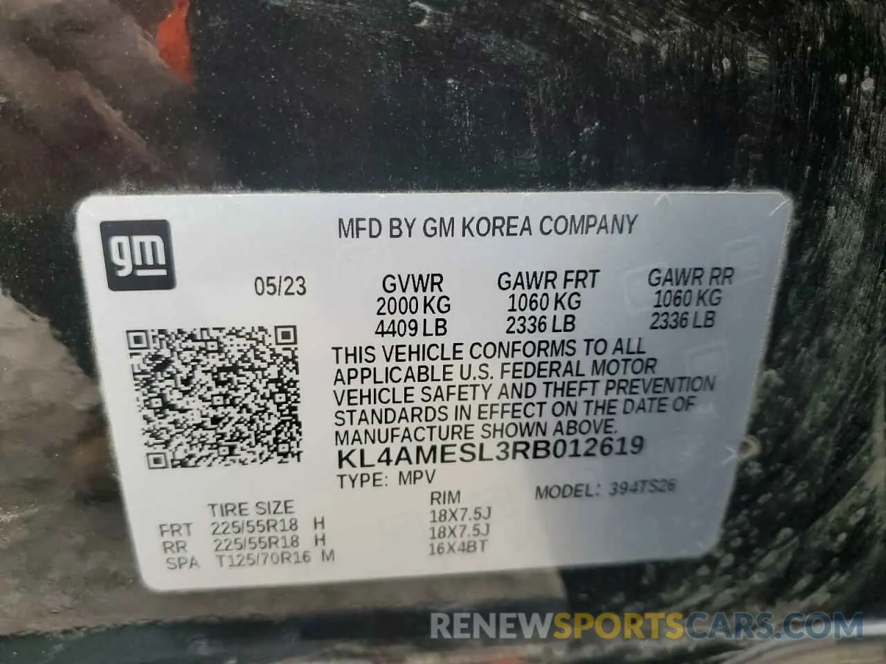 15 fotografías del automóvil dañado KL4AMESL3RB012619 BUICK ENCORE 2024