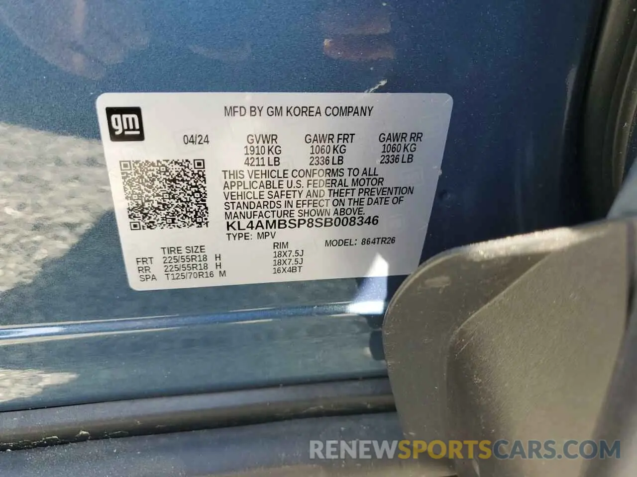 12 fotografías del automóvil dañado KL4AMBSP8SB008346 BUICK ENCORE 2025