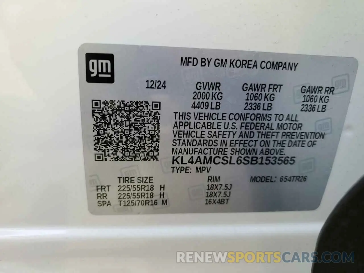 13 fotografías del automóvil dañado KL4AMCSL6SB153565 BUICK ENCORE 2025
