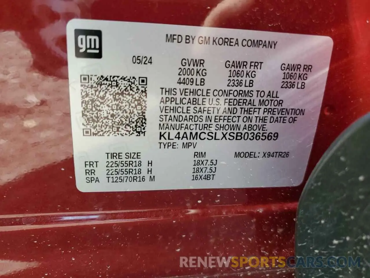 13 fotografías del automóvil dañado KL4AMCSLXSB036569 BUICK ENCORE 2025