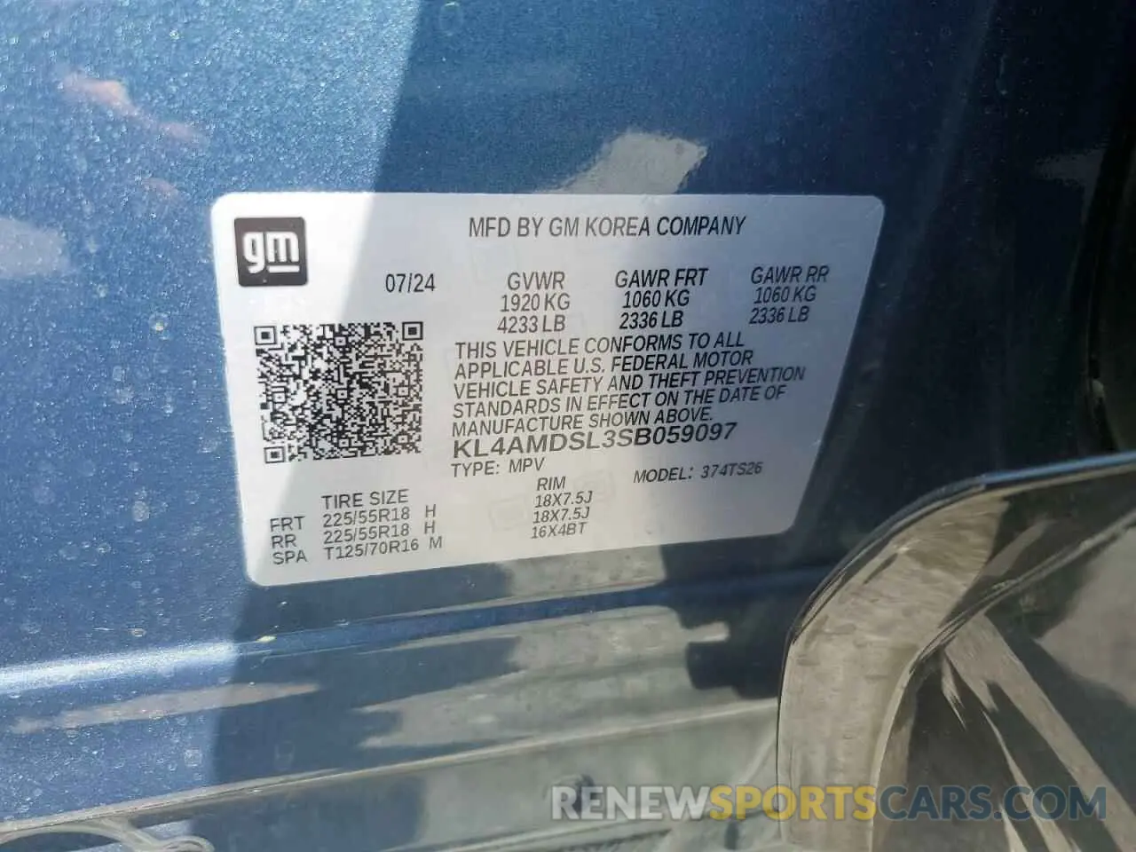 13 fotografías del automóvil dañado KL4AMDSL3SB059097 BUICK ENCORE 2025