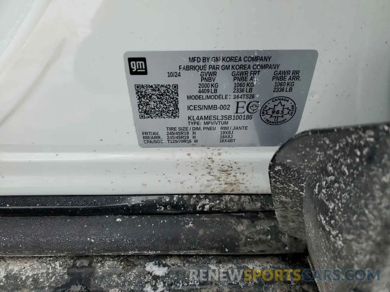 13 fotografías del automóvil dañado KL4AMESL3SB100186 BUICK ENCORE 2025