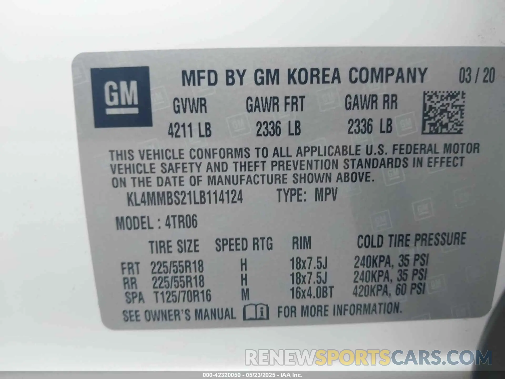 9 fotografías del automóvil dañado KL4MMBS21LB114124 BUICK ENCORE GX 2020